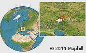 Satellite Location Map of Freistadt, highlighted parent region