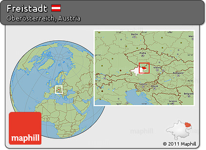 Savanna Style Location Map of Freistadt, highlighted parent region