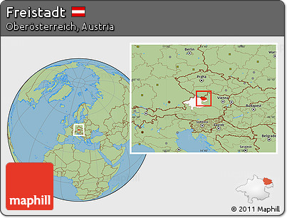 Savanna Style Location Map of Freistadt, highlighted parent region