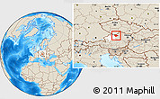 Shaded Relief Location Map of Freistadt, highlighted parent region