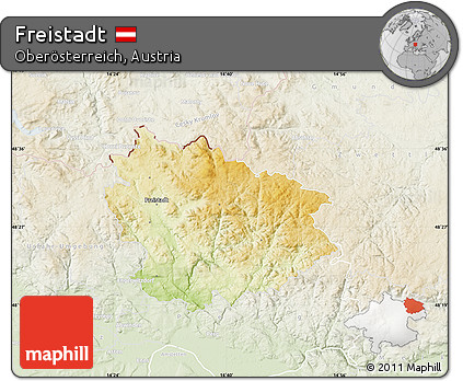 Physical Map of Freistadt, lighten
