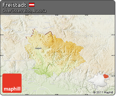 Physical Map of Freistadt, lighten