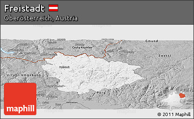 Gray Panoramic Map of Freistadt