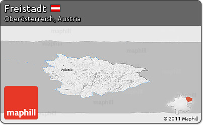 Gray Panoramic Map of Freistadt, single color outside