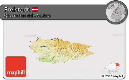 Physical Panoramic Map of Freistadt, cropped outside