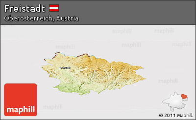 Physical Panoramic Map of Freistadt, cropped outside