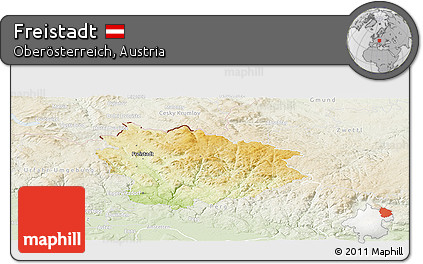 Physical Panoramic Map of Freistadt, lighten