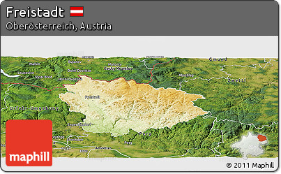 Physical Panoramic Map of Freistadt, satellite outside