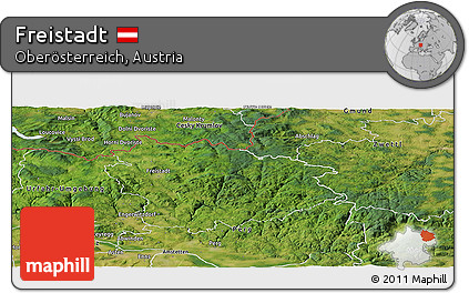 Satellite Panoramic Map of Freistadt