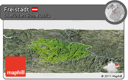 Satellite Panoramic Map of Freistadt, semi-desaturated