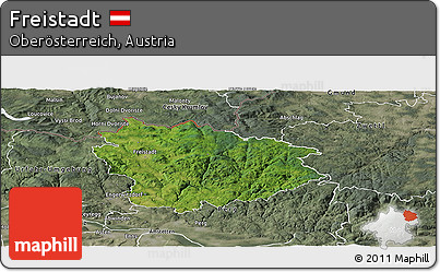 Satellite Panoramic Map of Freistadt, semi-desaturated