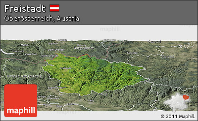 Satellite Panoramic Map of Freistadt, semi-desaturated