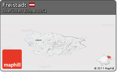 Silver Style Panoramic Map of Freistadt, single color outside