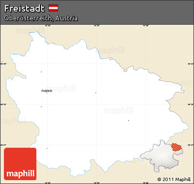 Classic Style Simple Map of Freistadt, single color outside