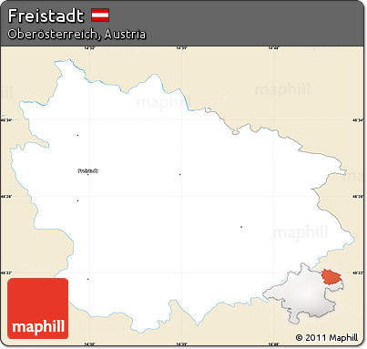Classic Style Simple Map of Freistadt, single color outside