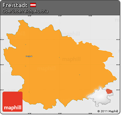 Political Simple Map of Freistadt, single color outside