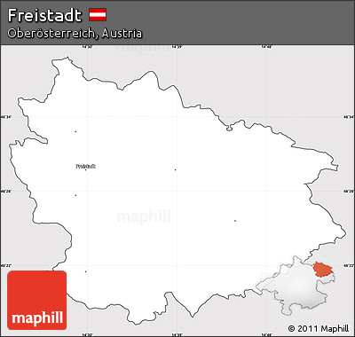 Silver Style Simple Map of Freistadt, cropped outside