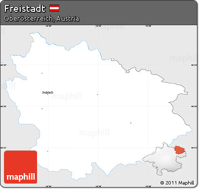 Silver Style Simple Map of Freistadt, single color outside