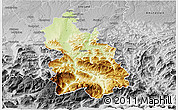Physical 3D Map of Kirchdorf an der Krems, desaturated