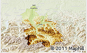 Physical 3D Map of Kirchdorf an der Krems, lighten
