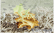 Physical 3D Map of Kirchdorf an der Krems, semi-desaturated