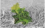 Satellite 3D Map of Kirchdorf an der Krems, lighten, desaturated