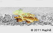 Physical Panoramic Map of Kirchdorf an der Krems, lighten, desaturated