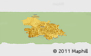 Savanna Style Panoramic Map of Kirchdorf an der Krems, single color outside
