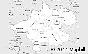 Silver Style Simple Map of Oberösterreich