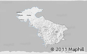 Gray 3D Map of Steyr-Land, single color outside