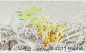 Physical 3D Map of Steyr-Land, lighten, semi-desaturated