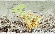 Physical 3D Map of Steyr-Land, semi-desaturated