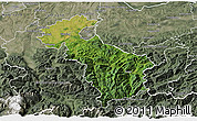 Satellite 3D Map of Steyr-Land, semi-desaturated