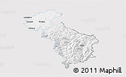 Silver Style 3D Map of Steyr-Land, single color outside