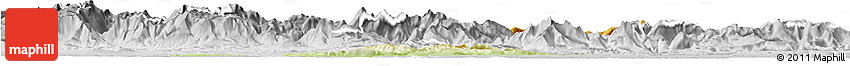 Physical Horizon Map of Steyr-Land, lighten, desaturated