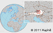 Gray Location Map of Steyr-Land, highlighted country, highlighted parent region