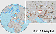 Gray Location Map of Steyr-Land, highlighted parent region