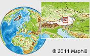 Physical Location Map of Steyr-Land, highlighted country, highlighted parent region