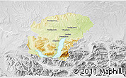 Physical 3D Map of Vocklabruck, lighten, desaturated