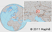 Gray Location Map of Vocklabruck, highlighted parent region