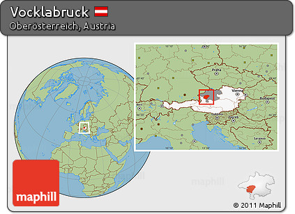 Savanna Style Location Map of Vocklabruck, highlighted country, highlighted parent region