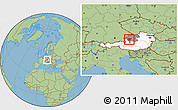 Savanna Style Location Map of Vocklabruck, highlighted country, highlighted parent region