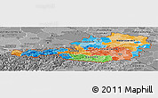 Political Panoramic Map of Austria, desaturated