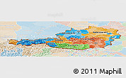 Political Panoramic Map of Austria, lighten