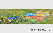 Political Panoramic Map of Austria, satellite outside