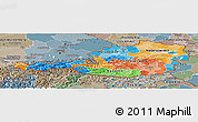 Political Panoramic Map of Austria, semi-desaturated
