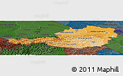 Political Shades Panoramic Map of Austria, darken