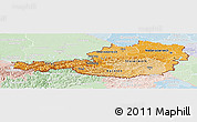 Political Shades Panoramic Map of Austria, lighten