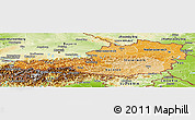 Political Shades Panoramic Map of Austria, physical outside