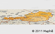 Political Shades Panoramic Map of Austria, shaded relief outside